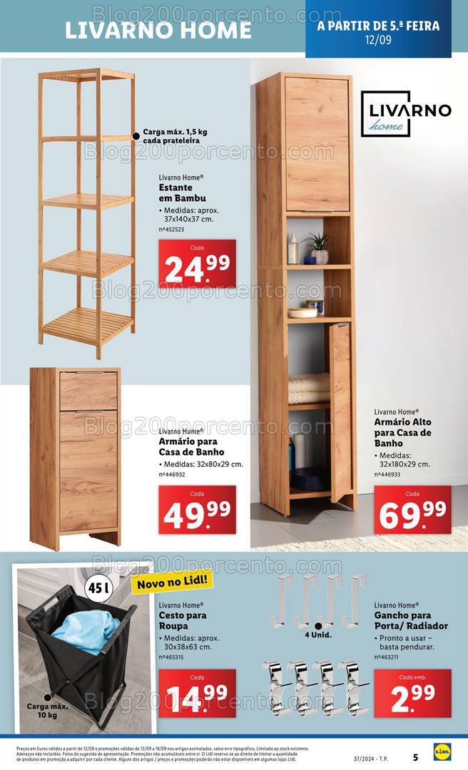 Antevisão Folheto LIDL Bazar Promoções de 12 a 18 setembro