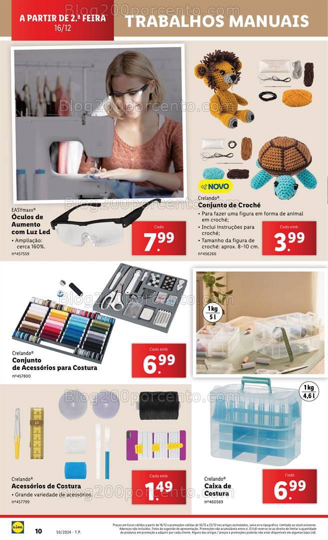 Antevisão Folheto LIDL Trabalhos Manuais Promoções a partir de 16 dezembro