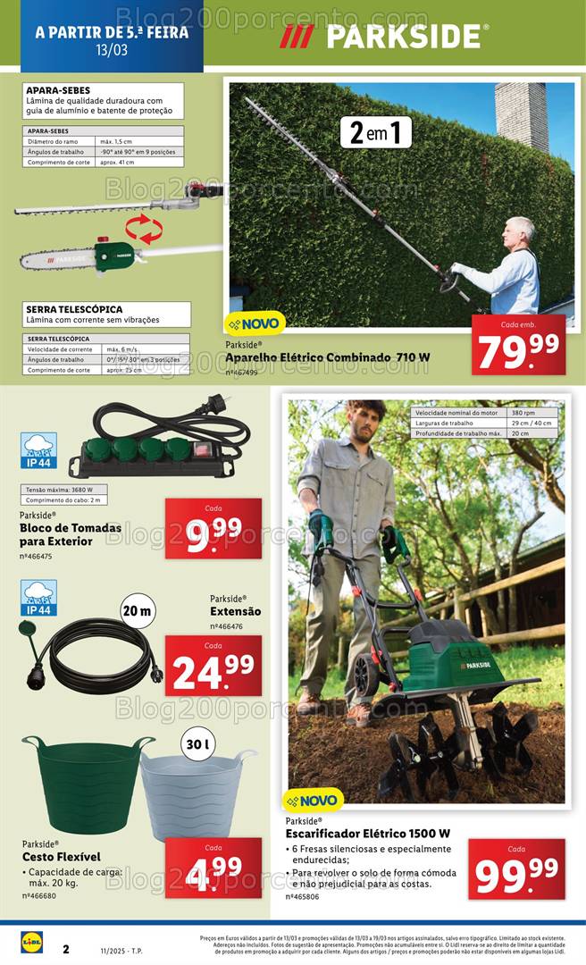 Antevisão Folheto LIDL Bazar Parkside Promoções de 13 a 19 março