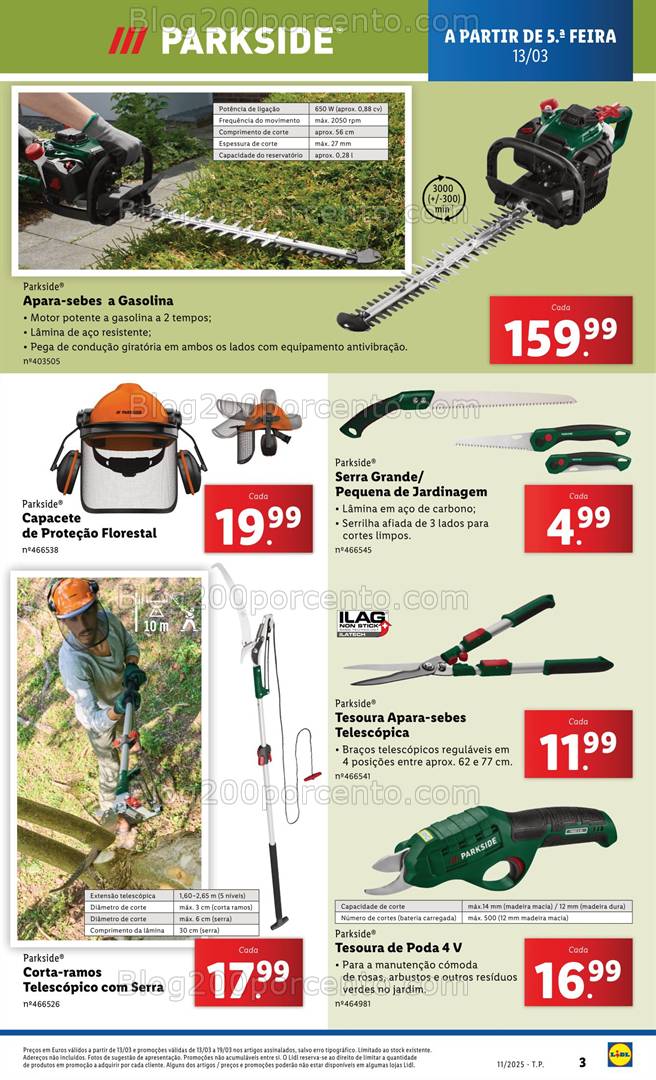 Antevisão Folheto LIDL Bazar Parkside Promoções de 13 a 19 março