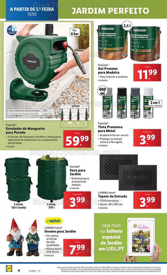 Antevisão Folheto LIDL Bazar Parkside Promoções de 13 a 19 março
