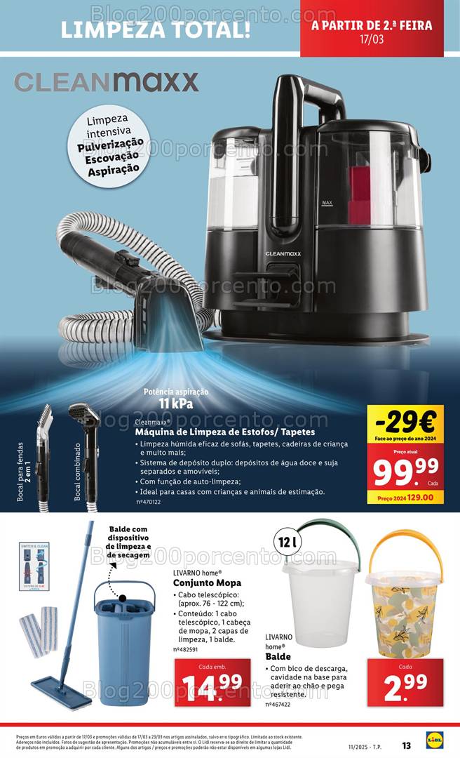 Antevisão Folheto LIDL Bazar Especial Limpeza Promoções de 17 a 23 março