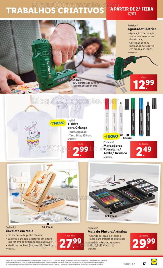 Antevisão Folheto LIDL Bazar Trabalhos Criativos Promoções de 17 a 23 março