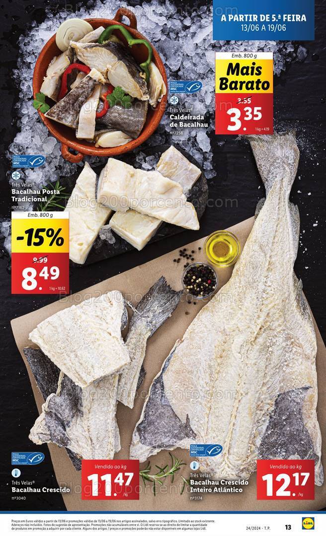 Antevisão Folheto LIDL Especial Peixe Fresco Promoções de 13 a 19 junho