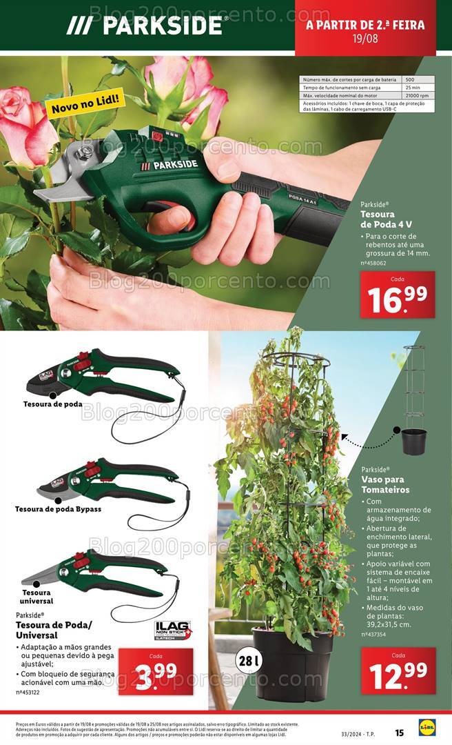 Antevisão Folheto LIDL Especial Jardim Promoções de 15 a 21 agosto