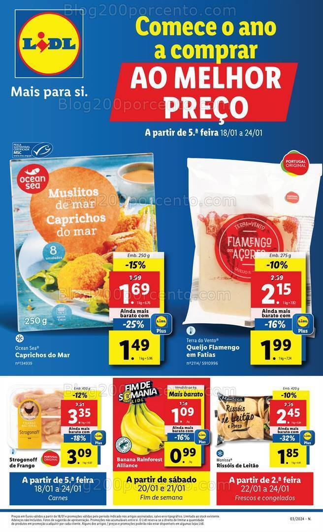 Antevisão Folheto LIDL Promoções de 18 a 24 janeiro