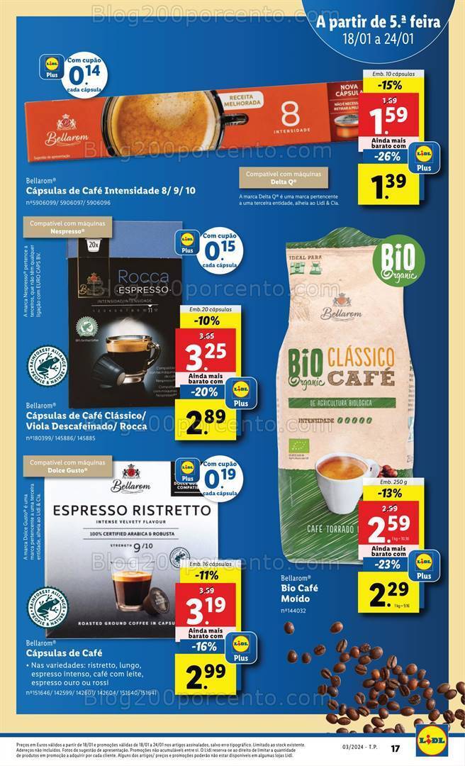 Antevisão Folheto LIDL Especial Café Promoções de 18 a 24 janeiro