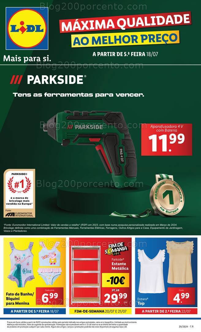 Antevisão Folheto LIDL Bazar Promoções de 18 a 24 julho