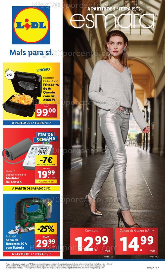 Antevisão Folheto LIDL Moda Promoções de 19 a 24 dezembro