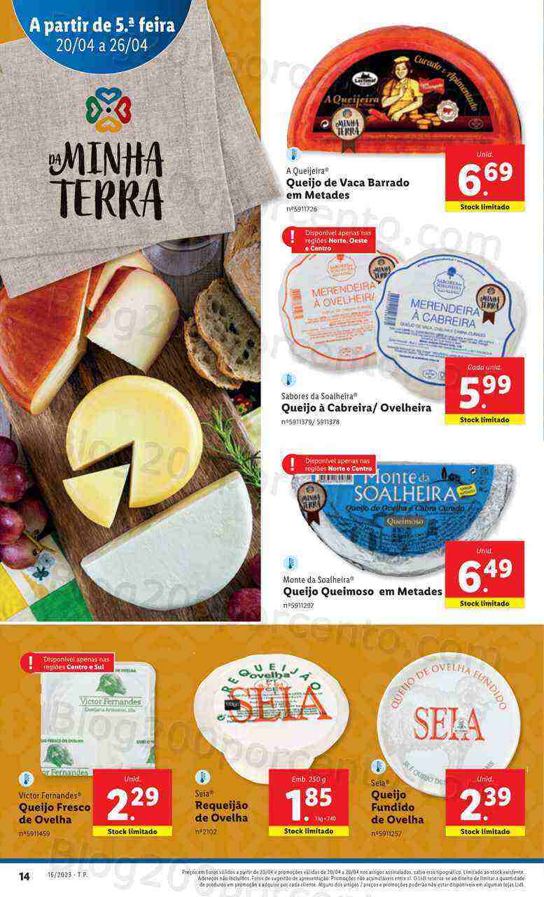 Antevisão Folheto LIDL Sabores da Minha Terra Promoções de 20 a 26 abril