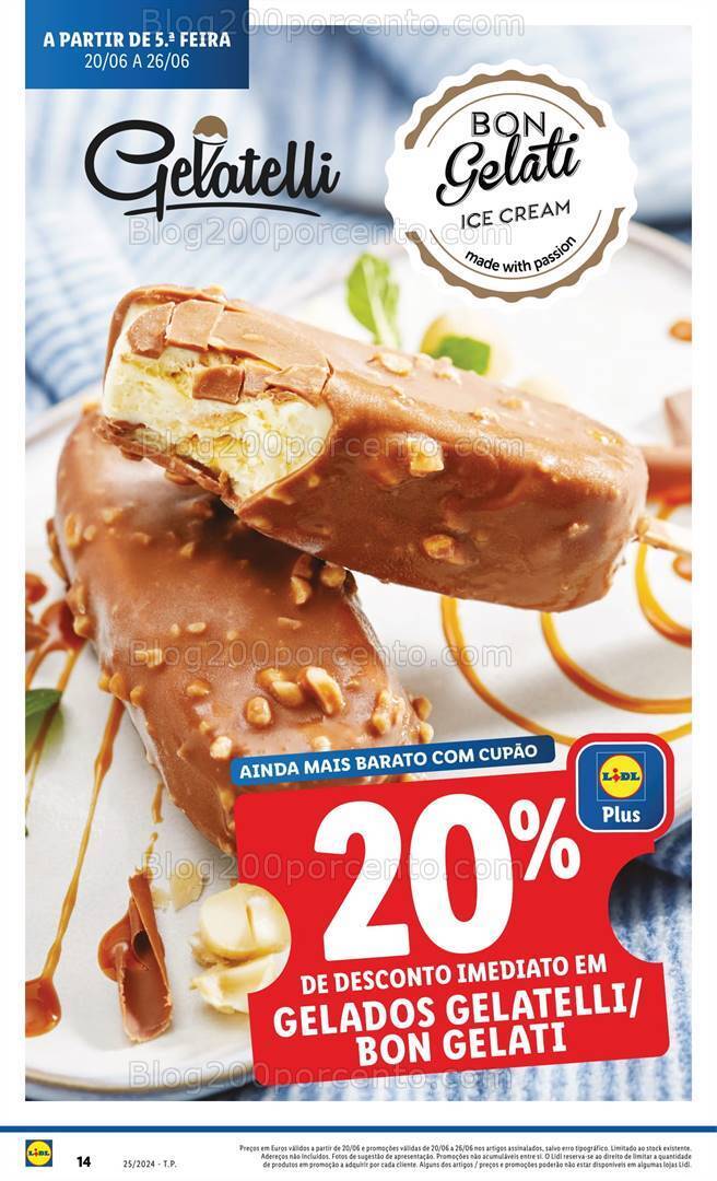 Antevisão Folheto LIDL Especial Gelados Promoções de 20 a 26 junho