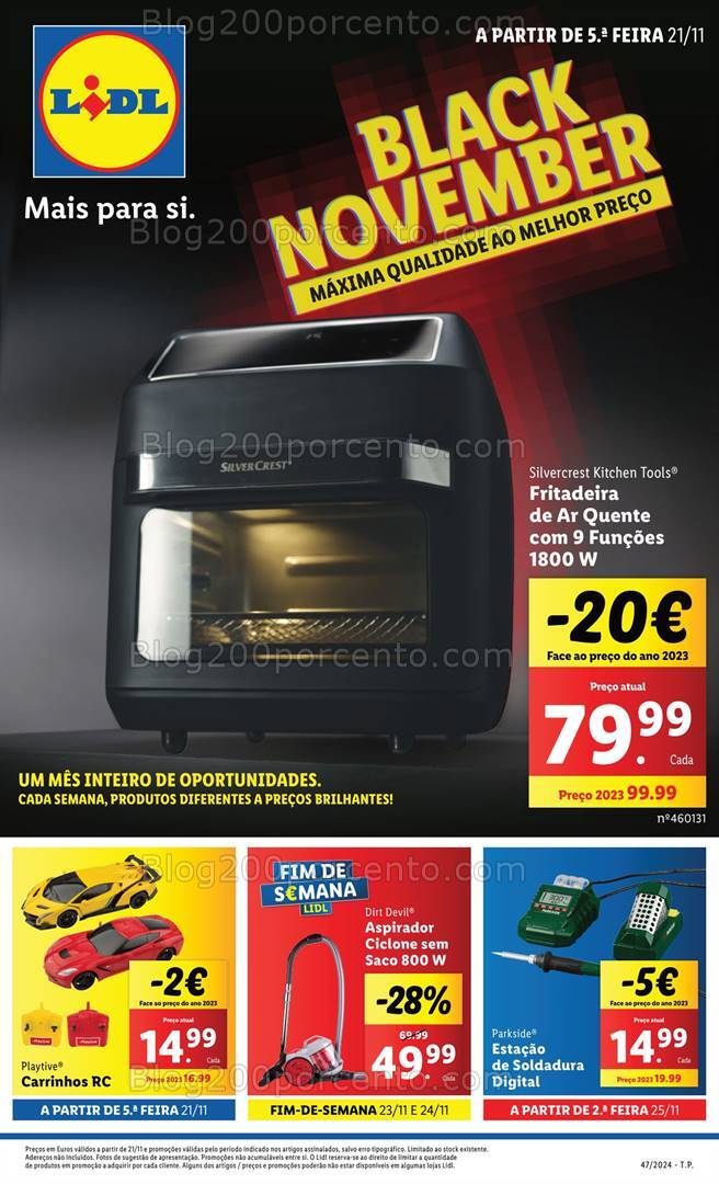 Antevisão Folheto LIDL Black November Promoções a partir de 21 novembro