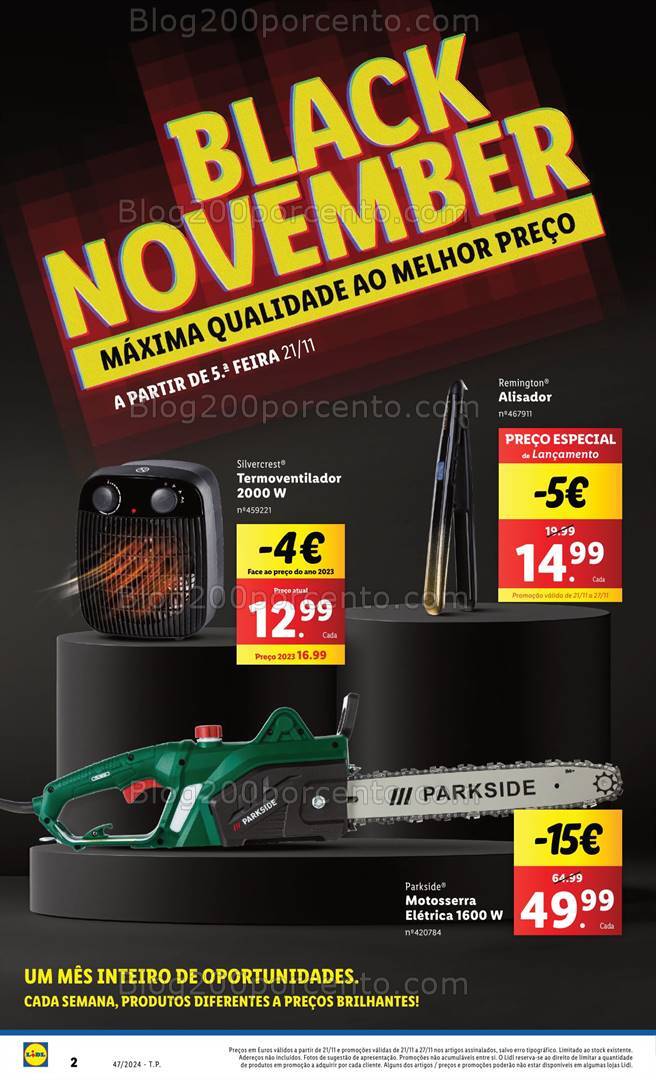 Antevisão Folheto LIDL Black November Promoções a partir de 21 novembro