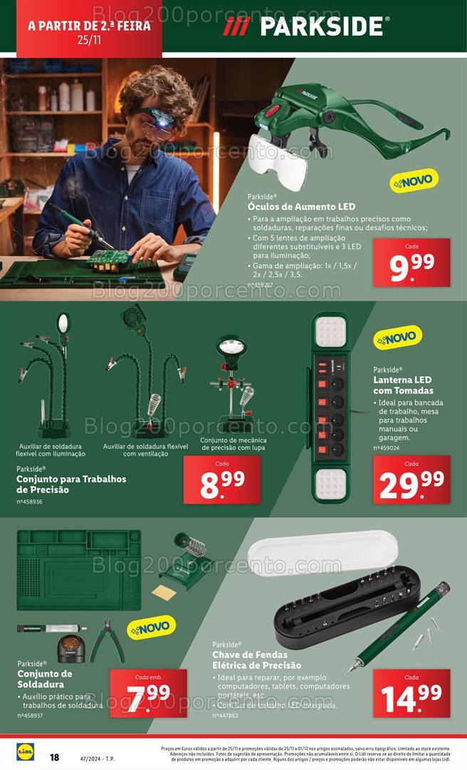 Antevisão Folheto LIDL Parkside Promoções a partir de 25 novembro