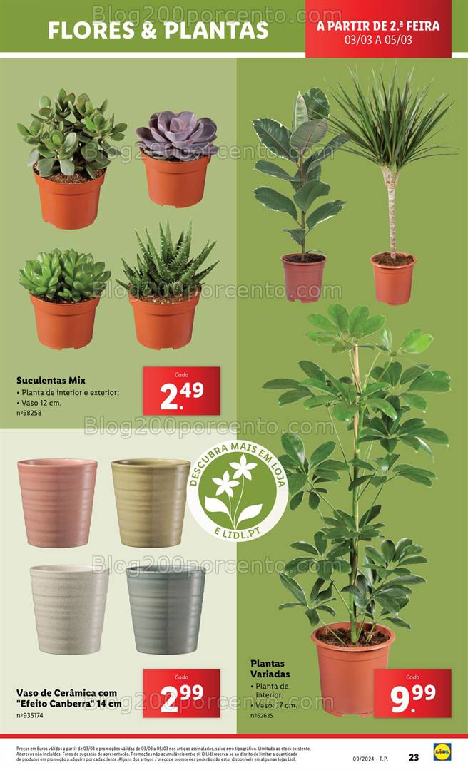 Antevisão Folheto LIDL Mercado de Plantas Promoções de 3 a 5 março