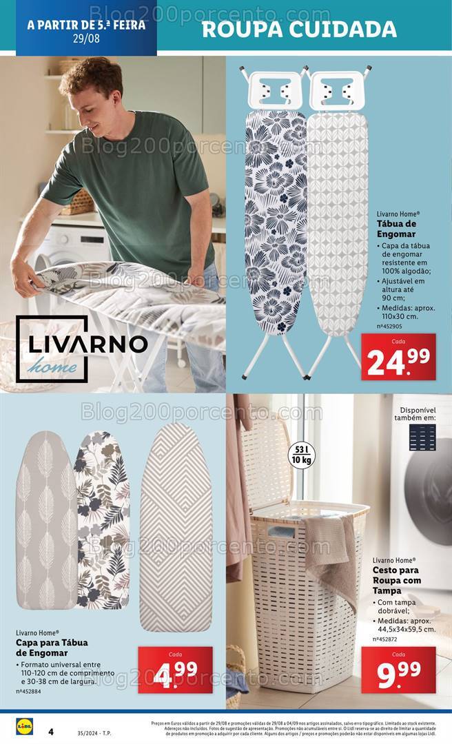 Antevisão Folheto LIDL Especial Roupa Cuidada Promoções a partir de 29 agosto