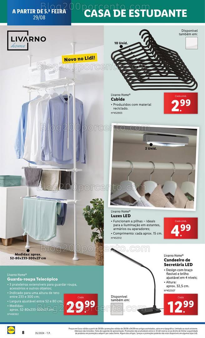 Antevisão Folheto LIDL Bazar Promoções de 29 agosto a 4 setembro