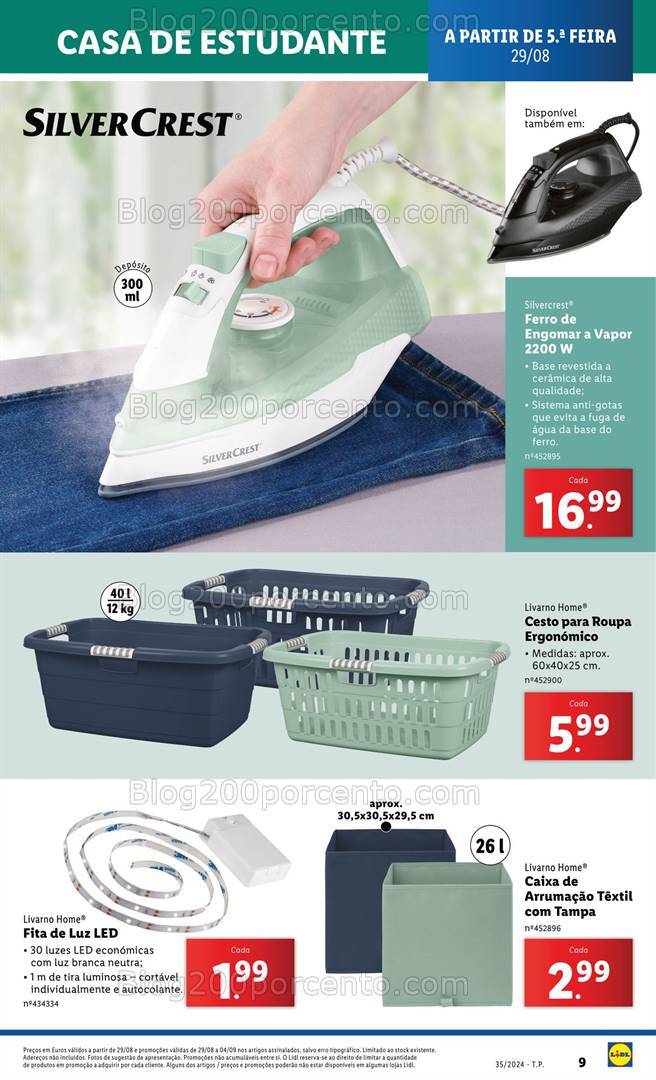 Antevisão Folheto LIDL Bazar Promoções de 29 agosto a 4 setembro