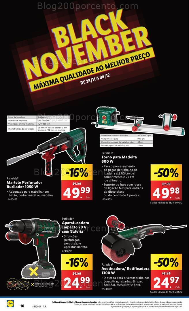 Antevisão Folheto LIDL Parkside Promoções de 28 novembro a 2 dezembro