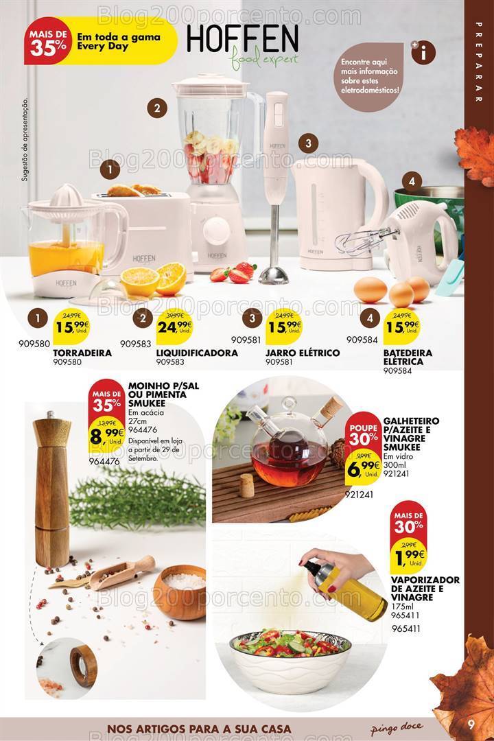 Antevisão Folheto PINGO DOCE Bazar Outono Promoções de 26 setembro a 23 outubro