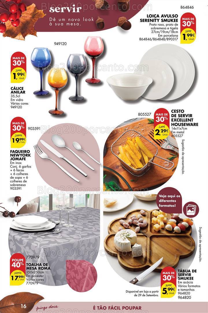 Antevisão Folheto PINGO DOCE Bazar Outono Promoções de 26 setembro a 23 outubro