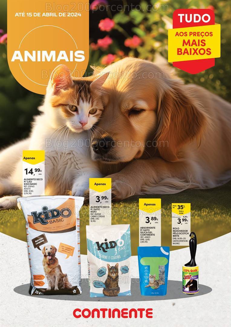 Antevisão Folheto CONTINENTE Açores Animais Promoções de 1 a 15 abril