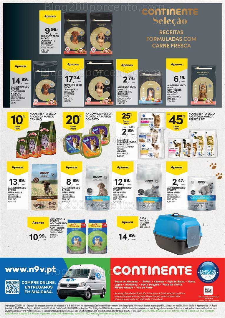 Antevisão Folheto CONTINENTE Açores Animais Promoções de 1 a 15 abril