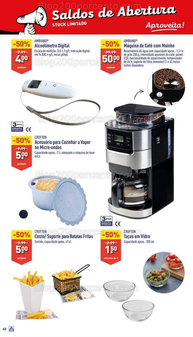 Antevisão Folheto ALDI Aberturas + Bazar Promoções de 10 a 16 abril
