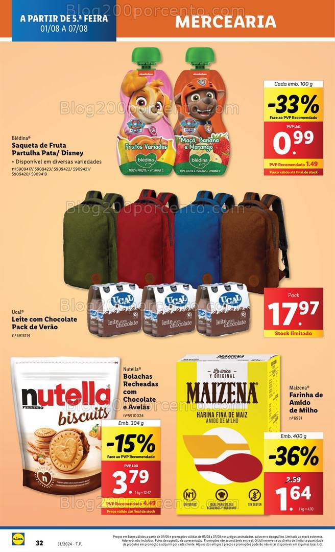 Antevisão Folheto LIDL Promoções de 1 a 7 agosto