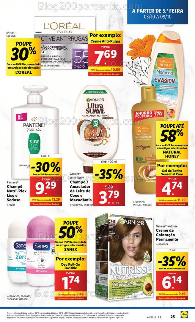 Antevisão Folheto LIDL Beleza Promoções de 3 a 9 outubro