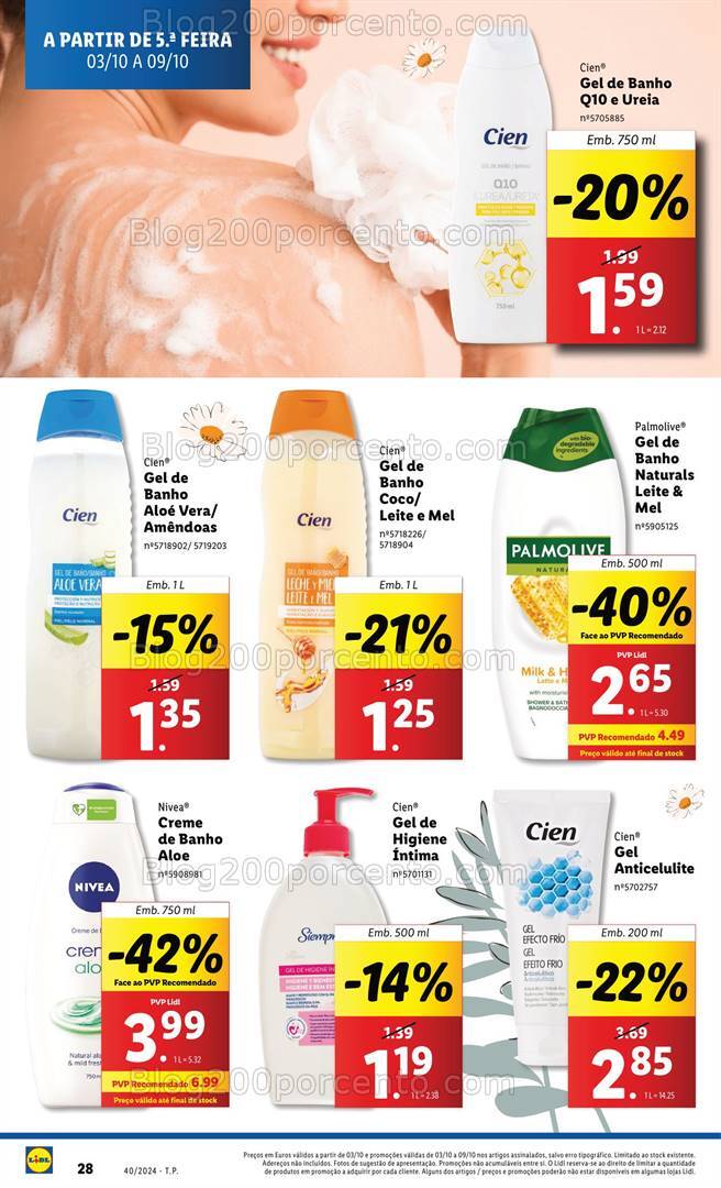 Antevisão Folheto LIDL Beleza Promoções de 3 a 9 outubro