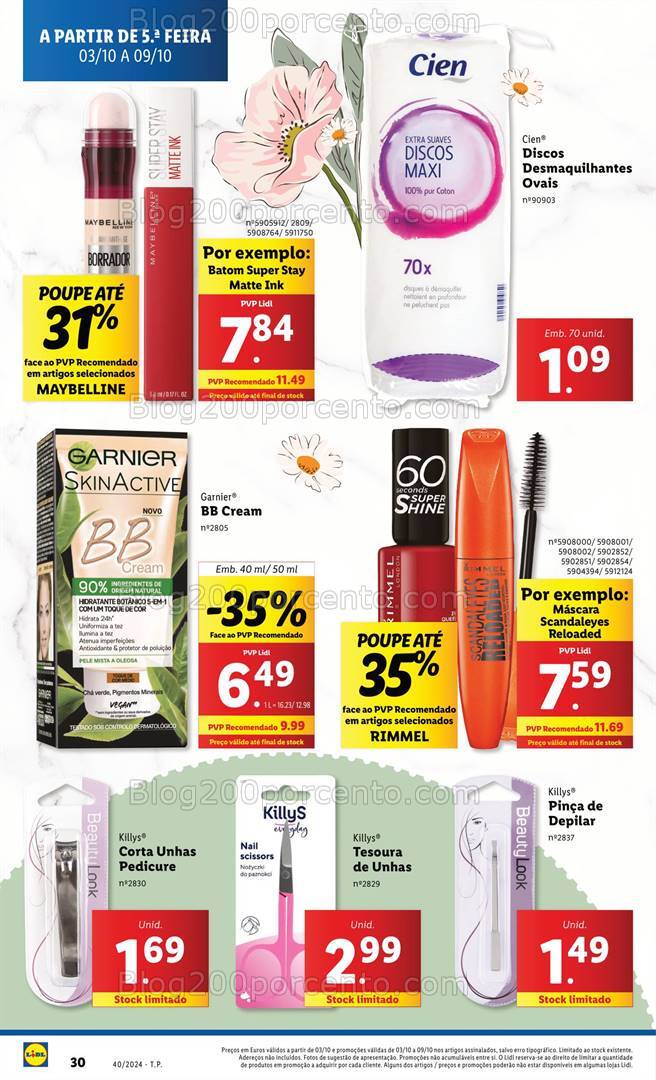 Antevisão Folheto LIDL Beleza Promoções de 3 a 9 outubro