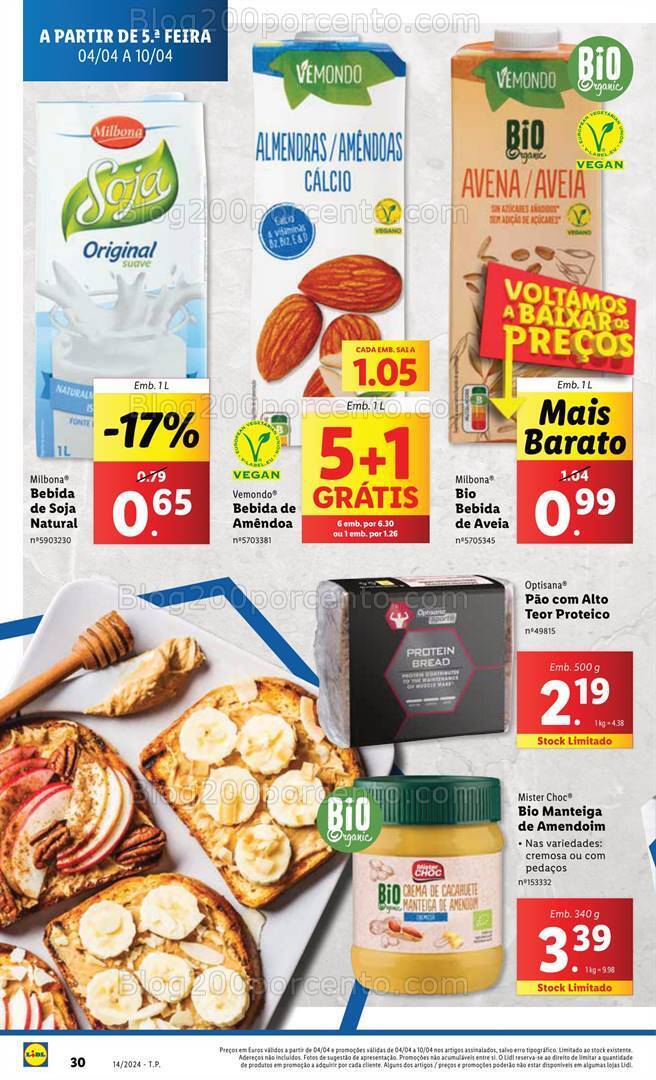 Antevisão Folheto LIDL Alimentação Saudável Promoções de 4 a 10 abril