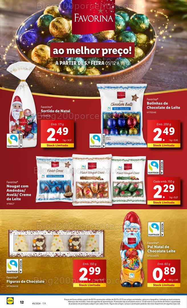 Antevisão Folheto LIDL Natal Promoções de 5 a 11 dezembro