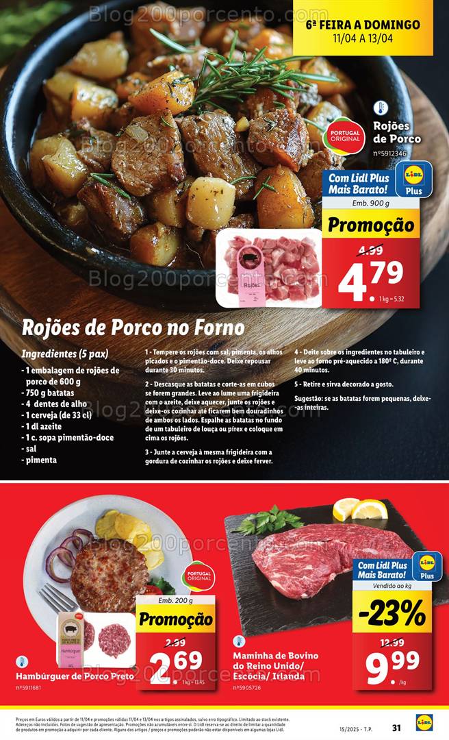 Antevisão Folheto LIDL Extra Fim de Semana Promoções de 11 a 13 abril