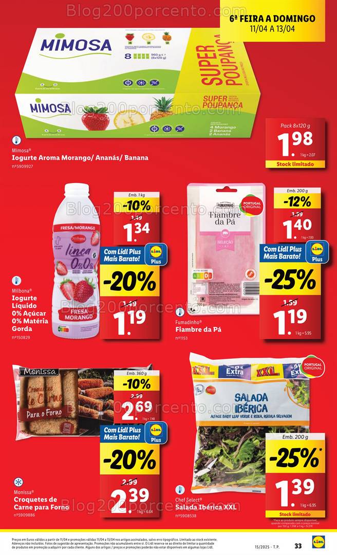 Antevisão Folheto LIDL Extra Fim de Semana Promoções de 11 a 13 abril