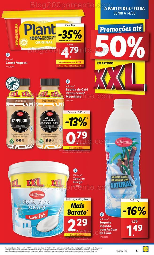 Antevisão Folheto LIDL Promoções XXL Promoções de 8 a 14 agosto