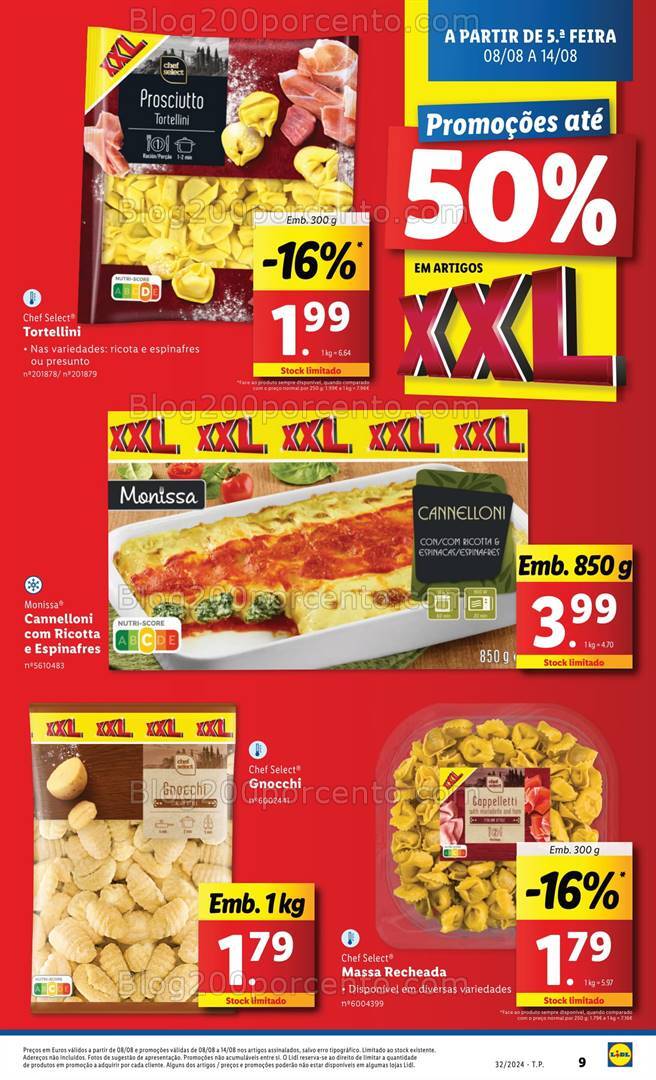 Antevisão Folheto LIDL Promoções XXL Promoções de 8 a 14 agosto