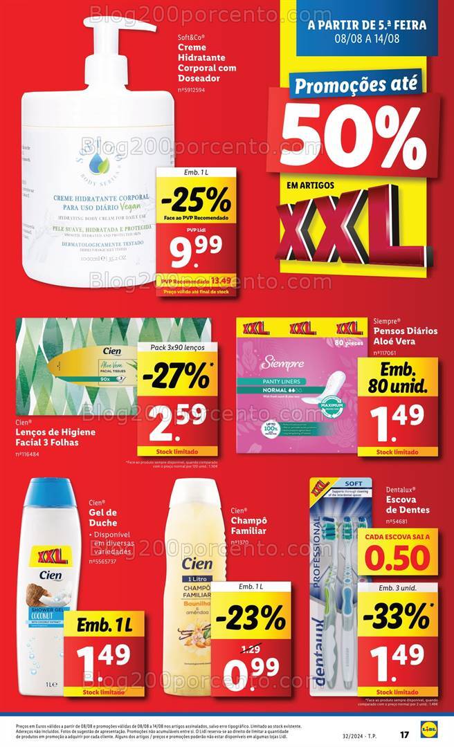 Antevisão Folheto LIDL Promoções XXL Promoções de 8 a 14 agosto