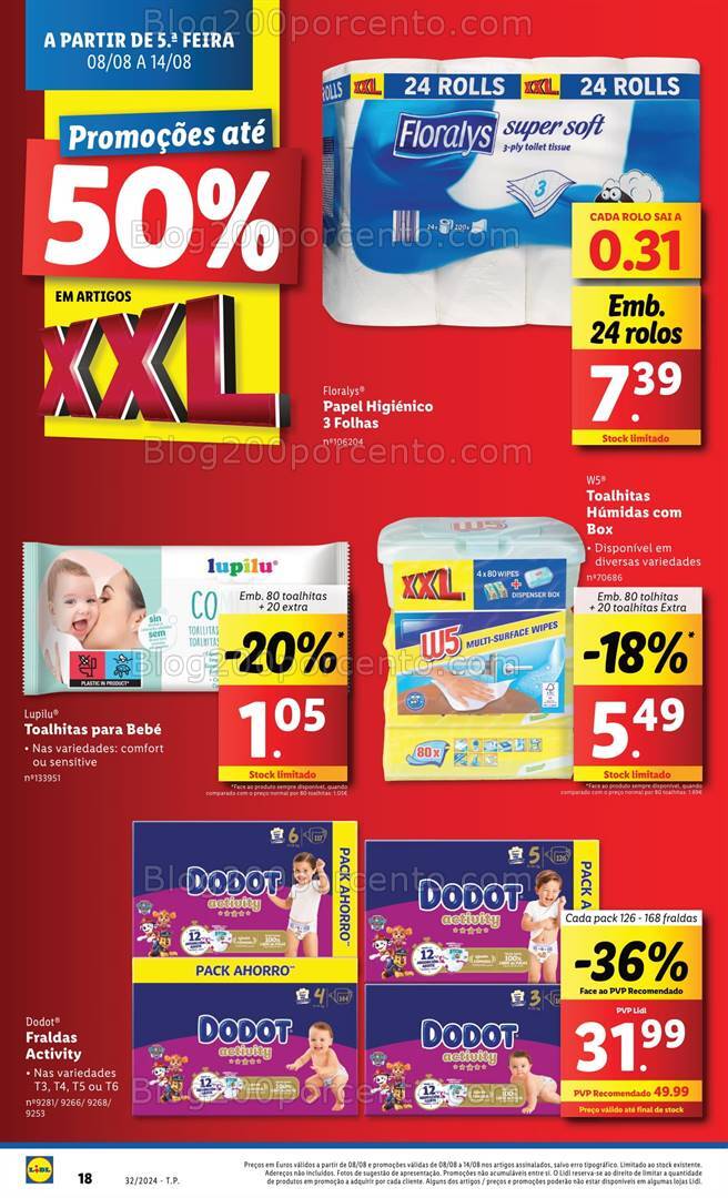 Antevisão Folheto LIDL Promoções XXL Promoções de 8 a 14 agosto