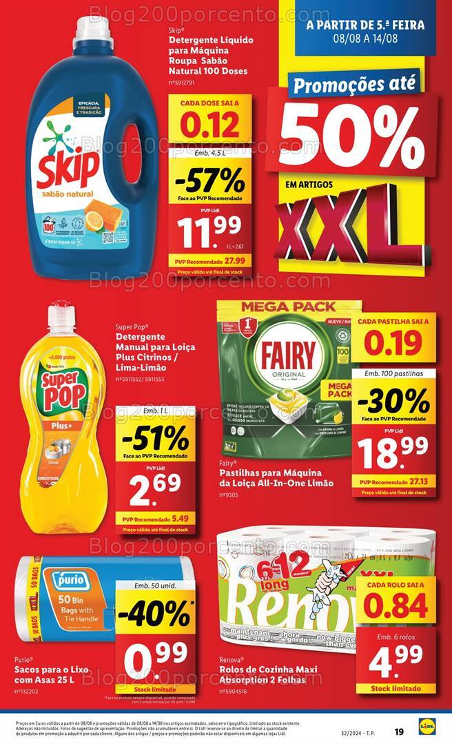Antevisão Folheto LIDL Promoções XXL Promoções de 8 a 14 agosto