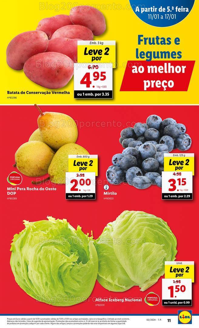 Antevisão Folheto LIDL Promoções de 11 a 17 janeiro