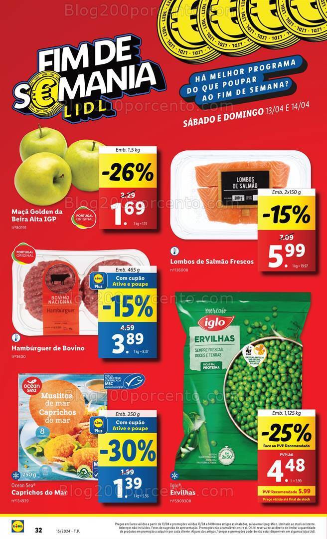 Antevisão Folheto LIDL Promoções Fim de Semana - 13 e 14 abril