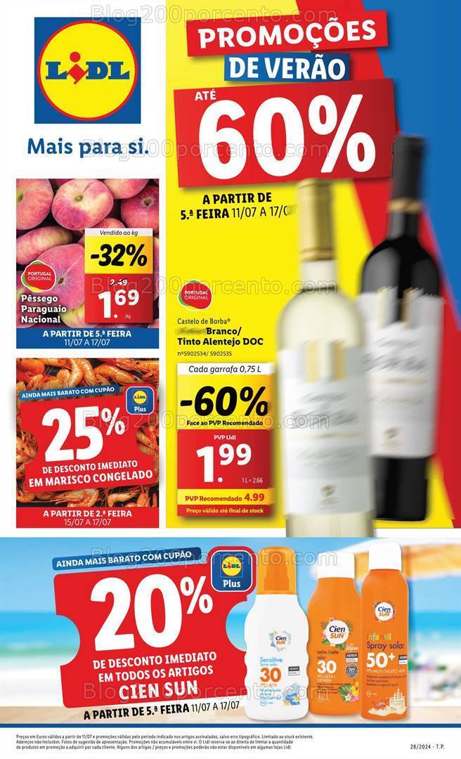 Antevisão Folheto LIDL Promoções de 11 a 17 julho