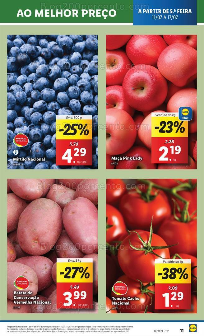Antevisão Folheto LIDL Promoções de 11 a 17 julho