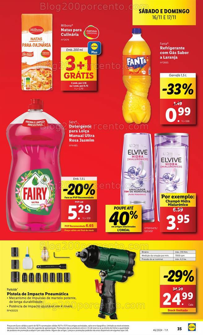 Antevisão Folheto LIDL Promoções Fim de Semana - 16 e 17 novembro
