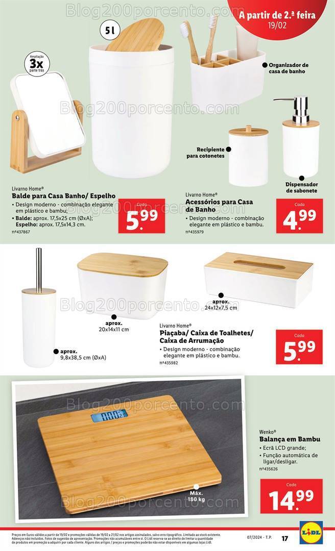 Antevisão Folheto LIDL Bazar Promoções de 15 a 21 fevereiro