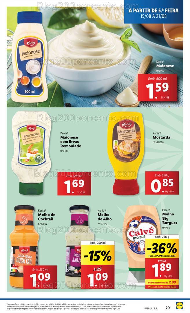 Antevisão Folheto LIDL Promoções de 15 a 21 agosto