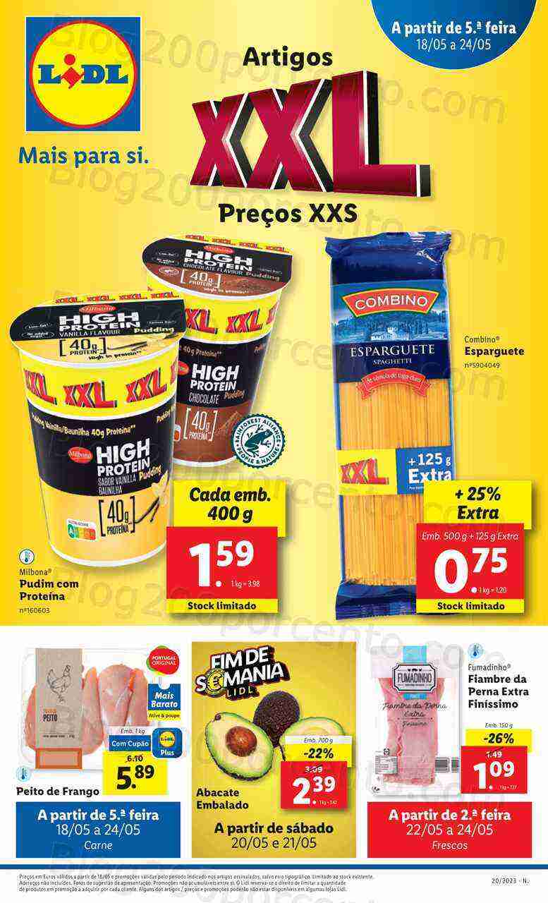 Antevisão Folheto LIDL Promoções Xxl de 18 a 24 maio