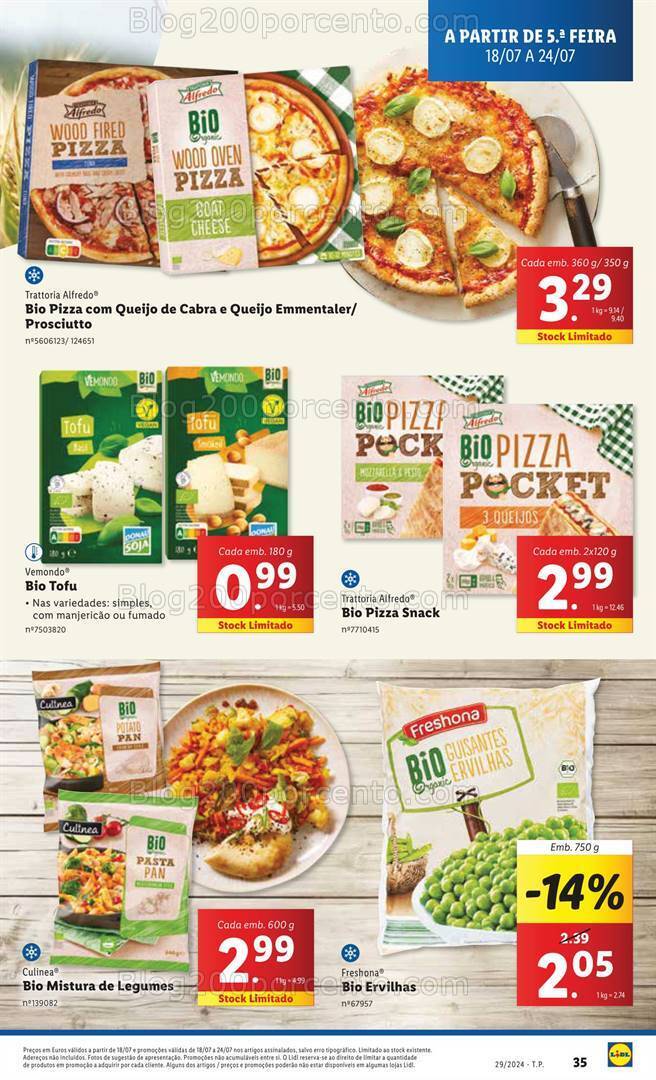 Antevisão Folheto LIDL Especial Bio Promoções de 18 a 24 julho
